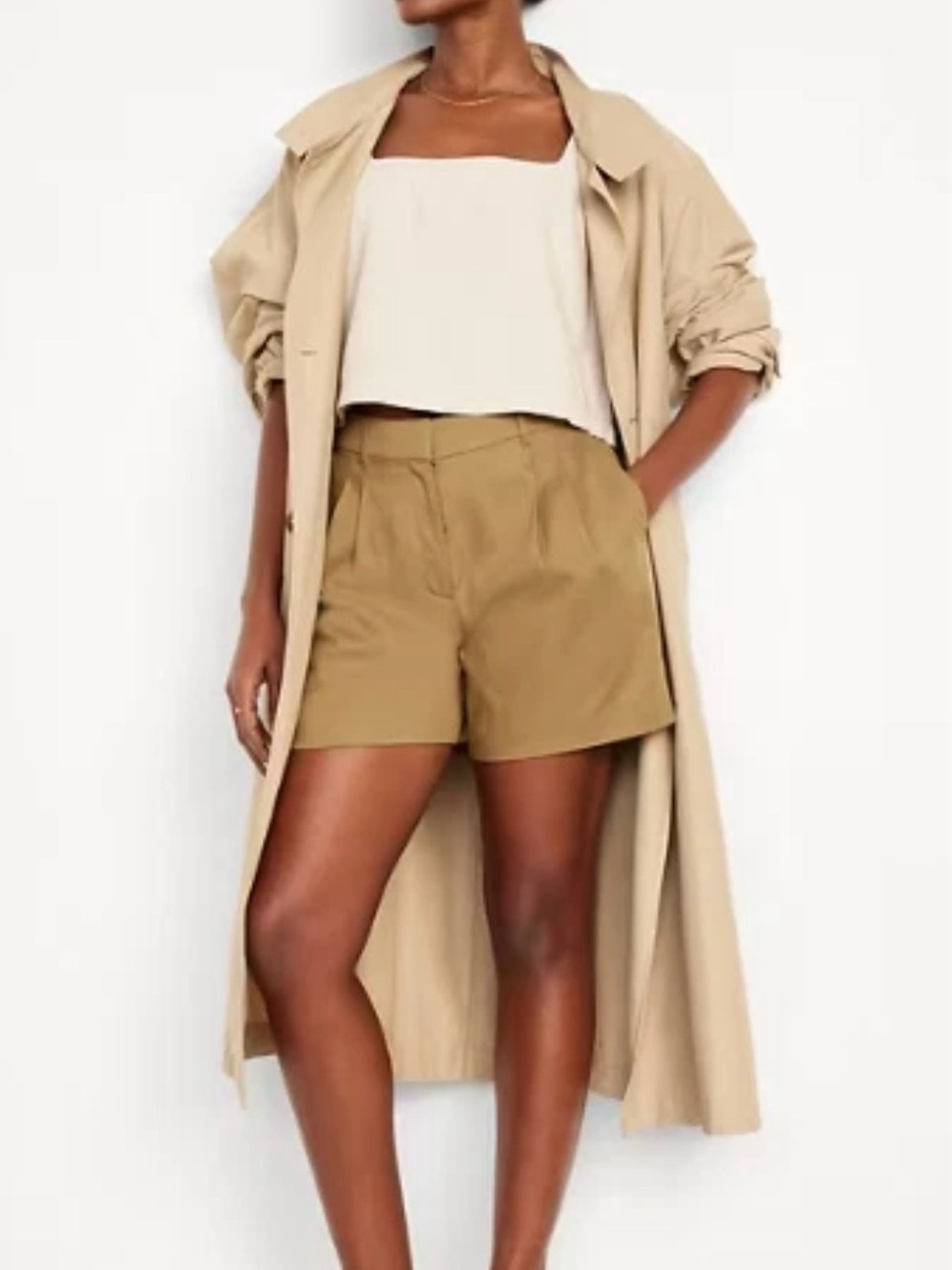 Old Navy Extra High-Rise Taylor Trouser Shorts Women’s Clifftop Brown XS